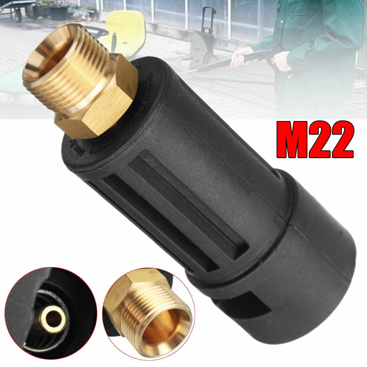 High Pressure Washer Gun Lance Fitting Adapter For Karcher K-series X M22M