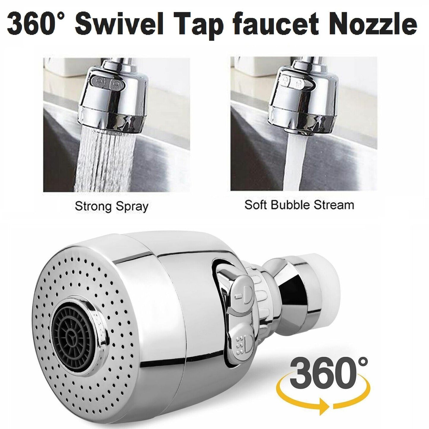 New 360° Swivel Tap faucet Nozzle Kitchen Sprayer Aerator Attachment