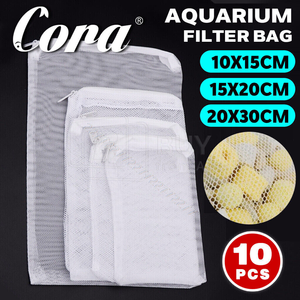 10Pcs Aquarium Filter Bags Fish Tank Bio Ball Media Mesh Storage Bag with Zipper