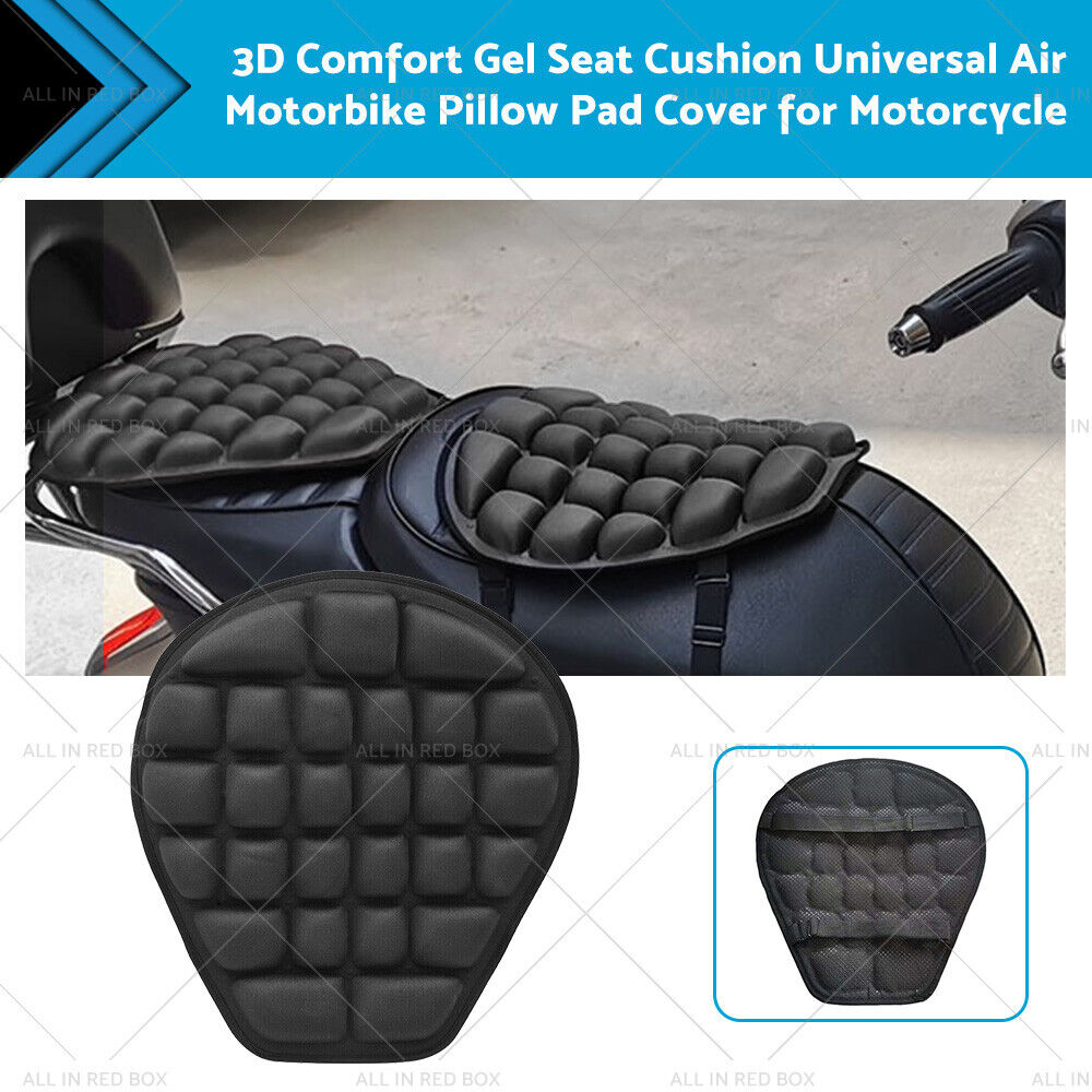 3D Motorcycle Comfort Gel Seat Cushion Universal Air Motorbike Pillow Pad Cover