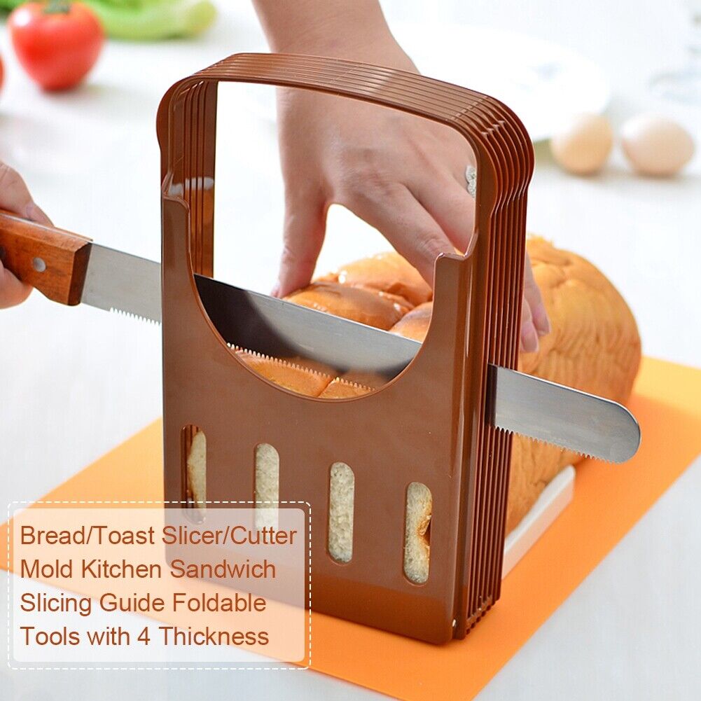 Pro Bread Slicer Loaf Toast Cutter Mold Maker Slicing Cutting Guide Kitchen Tool