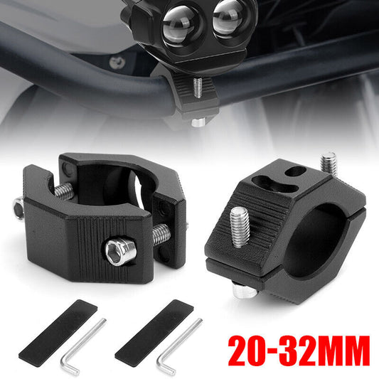 2X Motorcycle 20-32mm Fork Tube Bar Mount Clamp Headlight Spot Fog Light Bracket