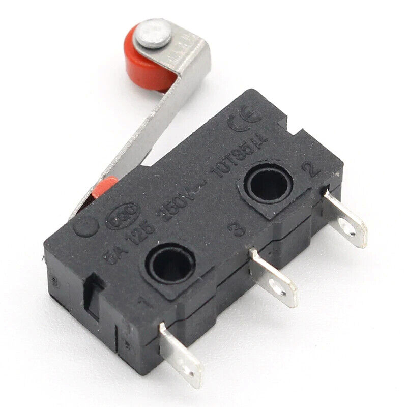 10Pcs Micro Roller Lever Arm Open Close Limit Switch KW12-3 PCB Microswitch