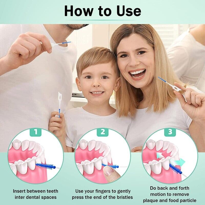 60Pcs Interdental Brush Dental Floss Picks Reusable Toothbrush Toothpicks Soft