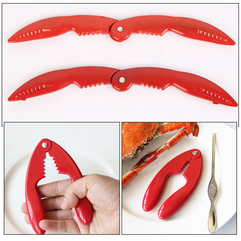 2x Crab Cracker Lobster Tool Shell Seafood Tool Forks Scissors Shellfish Opener