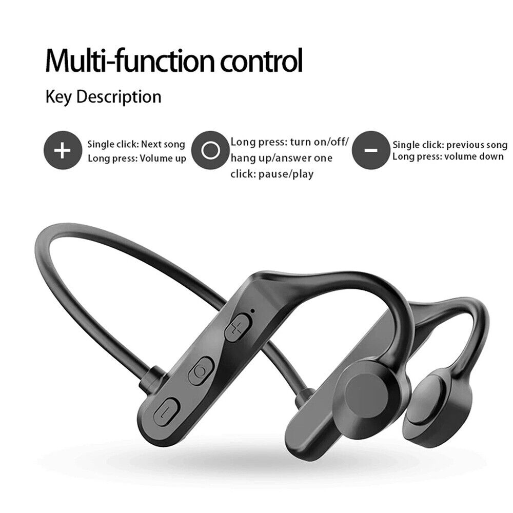 Waterproof Bone Conduction Earphones Wireless Headphones Headset Sport Bluetooth