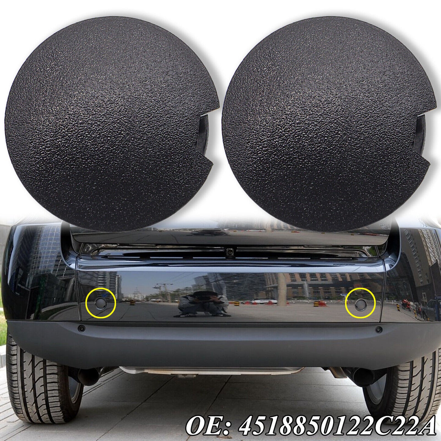 2X For Smart Fortwo Car Rear Bumper Towing Eye Cover Tow Cap Plug 4518850122C22A