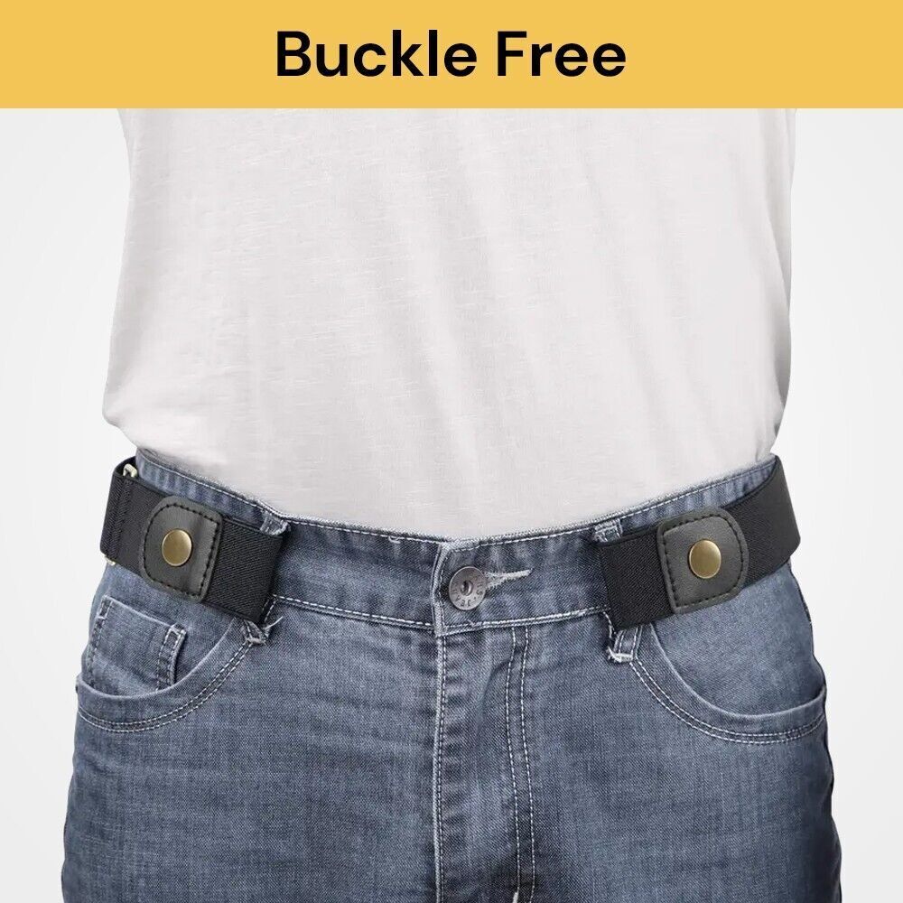 2x Buckle-free Elastic Invisible Comfortable Belt No Bulge Hassle Belts for Jeans