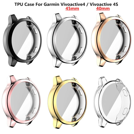 For Garmin Vivoactive 4 4S Screen Protector Case Cover TPU Ultra Thin Shell