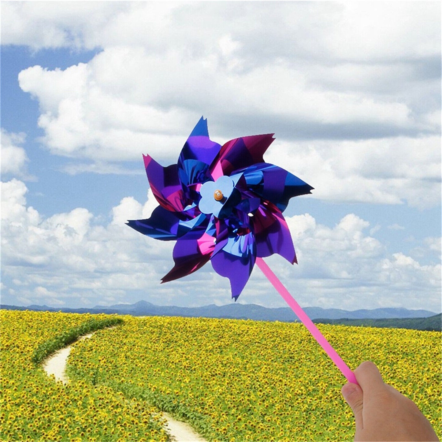 100X Plastic Windmill Pinwheel Wind Spinner Kids Toy Lawn Garden Party Decor