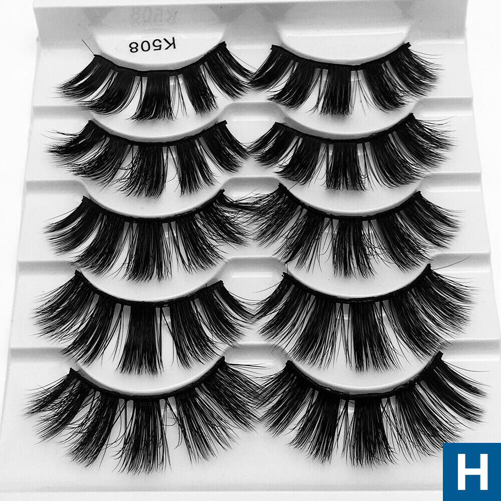 5 Pairs Mink 3D Natural Thick False Fake Eyelashes Eye Lashes Makeup Extension