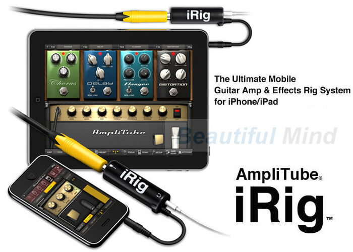 New AmpliTube iRig Interface Guitar Adapter for iPad iPhone iPod Touch