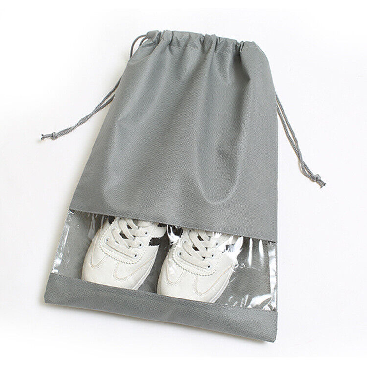 5x Portable Shoes Bag Travel Sport Storage Pouch Drawstring Dust Bags Non-Woven