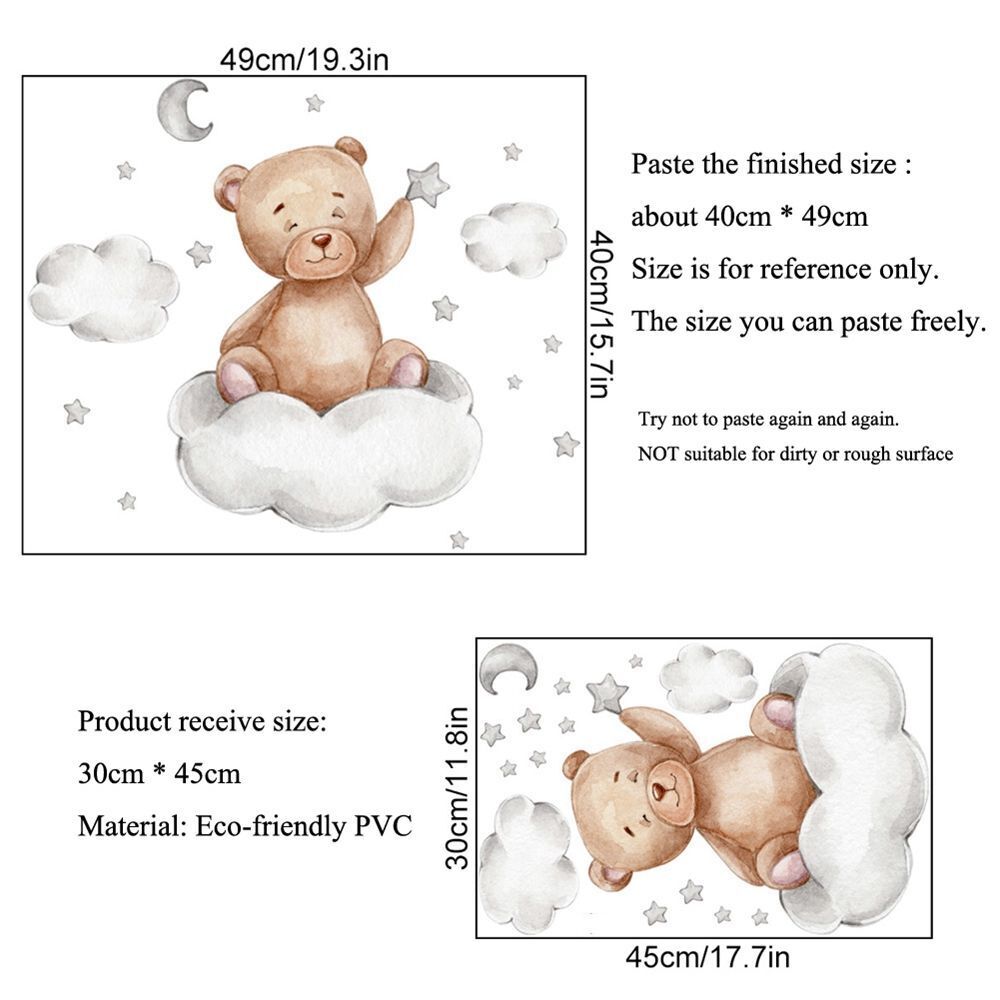 Room Decals Baby Home Decoration Bear Wall Stickers Nursery Sticker Wall Decals