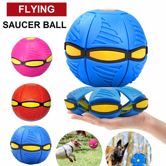 Flying UFO Flat Throw Disc Ball Toy Flying Saucer Ball Dog Toy Pet Toy Gifts