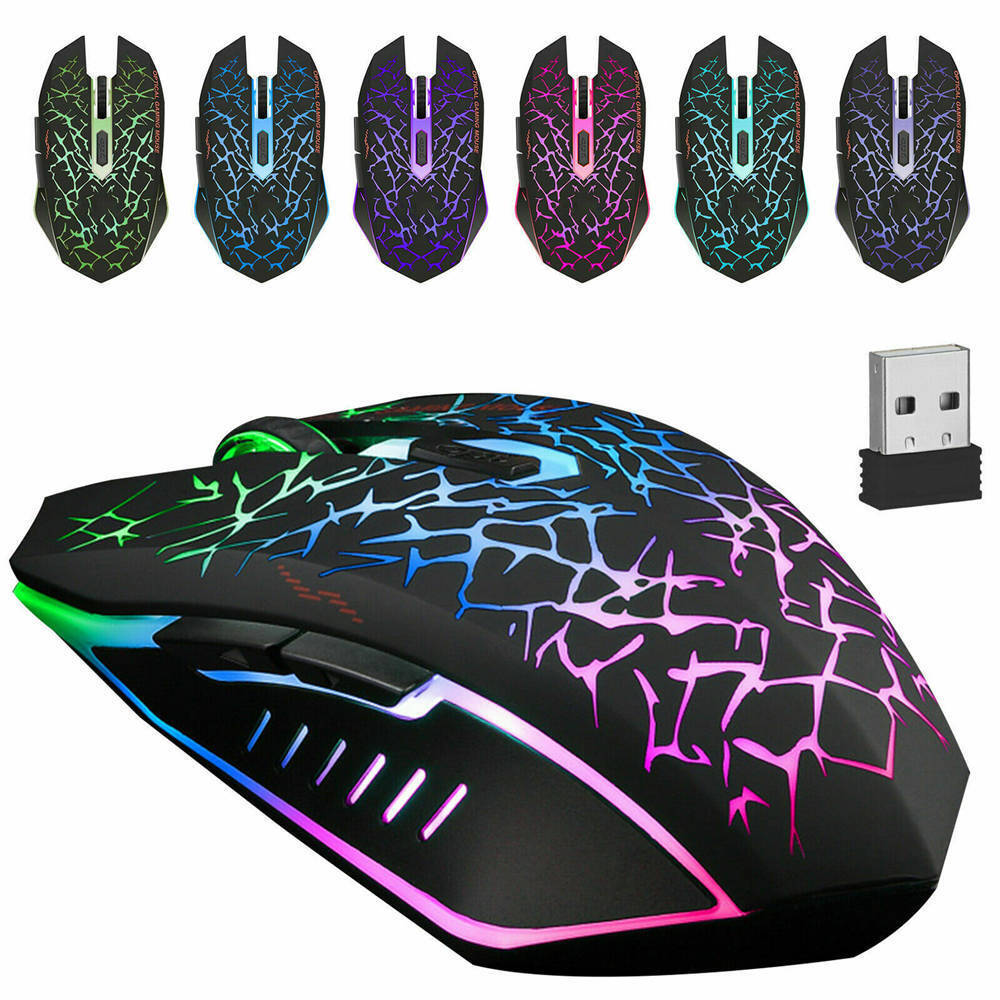 Wireless Gaming Mouse USB Optical Silent Rechargeable for Mac/PC/Laptop CS