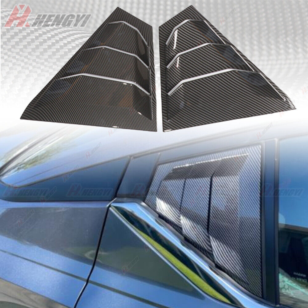 2x Side Window Louvers Cover Trim For Nissan Altima 2019-2023 Carbon Fiber Look