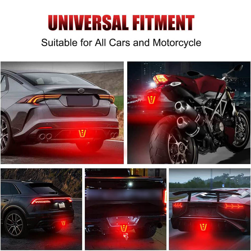 Universal Rear Tail Steady Strobe Flashing Safety Brake LED Fog Lamp Light F1