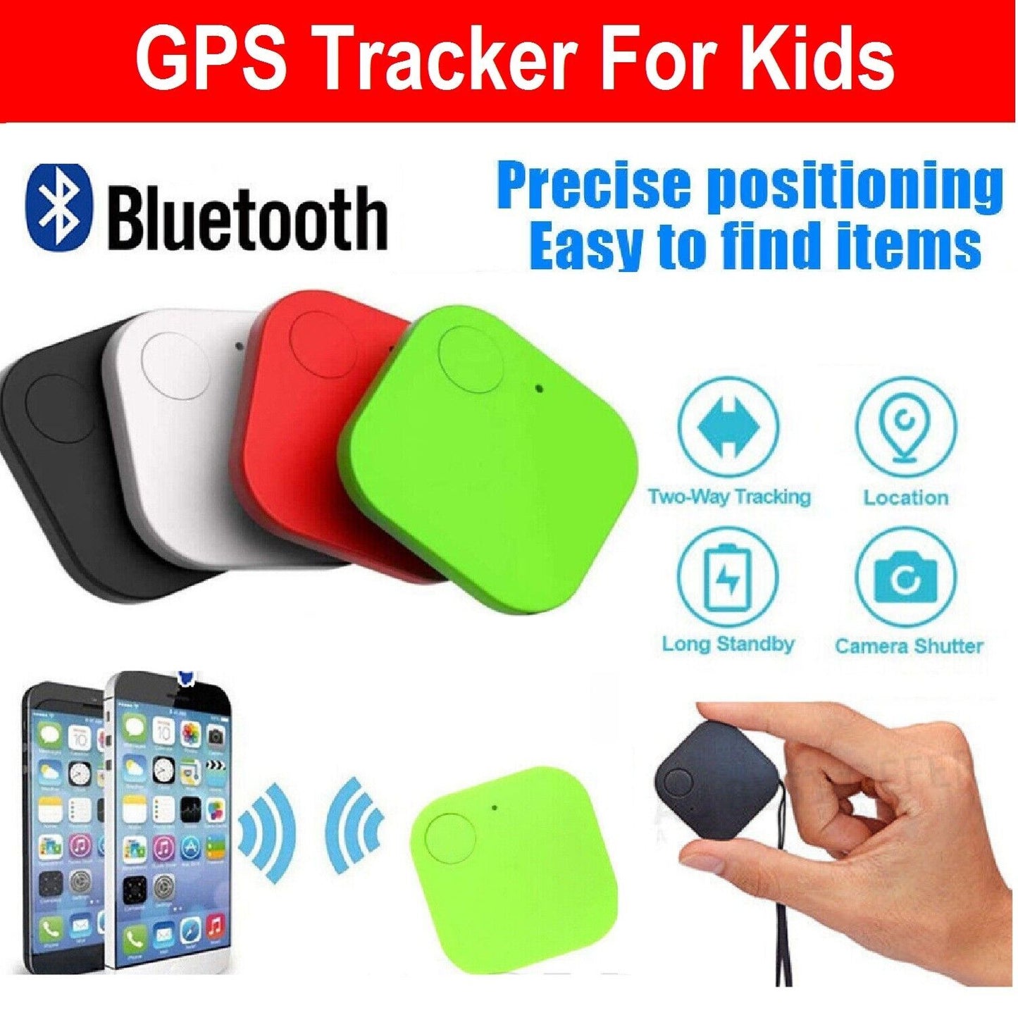 3pcs GPS Tracker Kids Pets Wallet Keys Car Alarm Locator Realtime Finder Tag Tracking