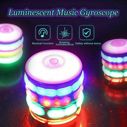 LED Music Spinning Top Gyro Spinner Flash Light Kids Toy Classic Xmas brith Gift