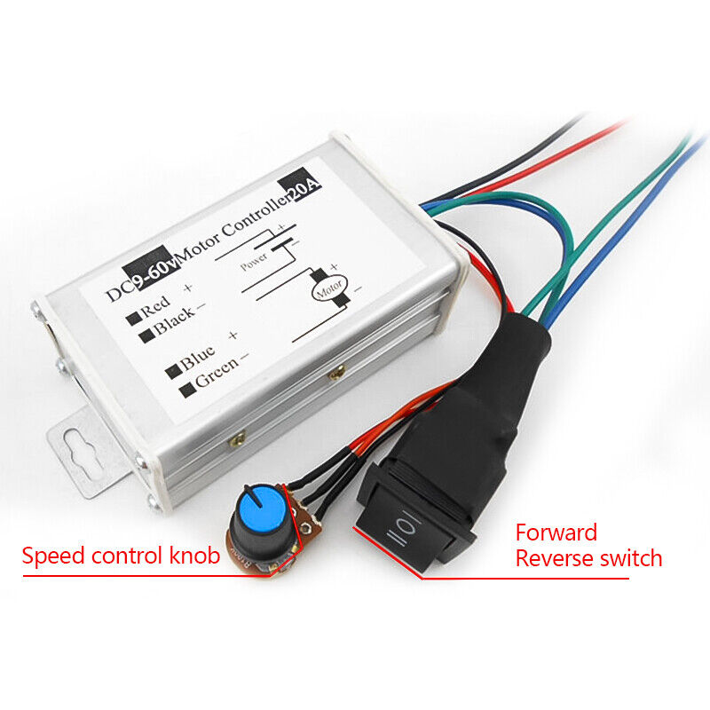 Reversible DC Motor Speed Controller Driver Controls 9V-60V 12V 24V 36V 48V 60V.