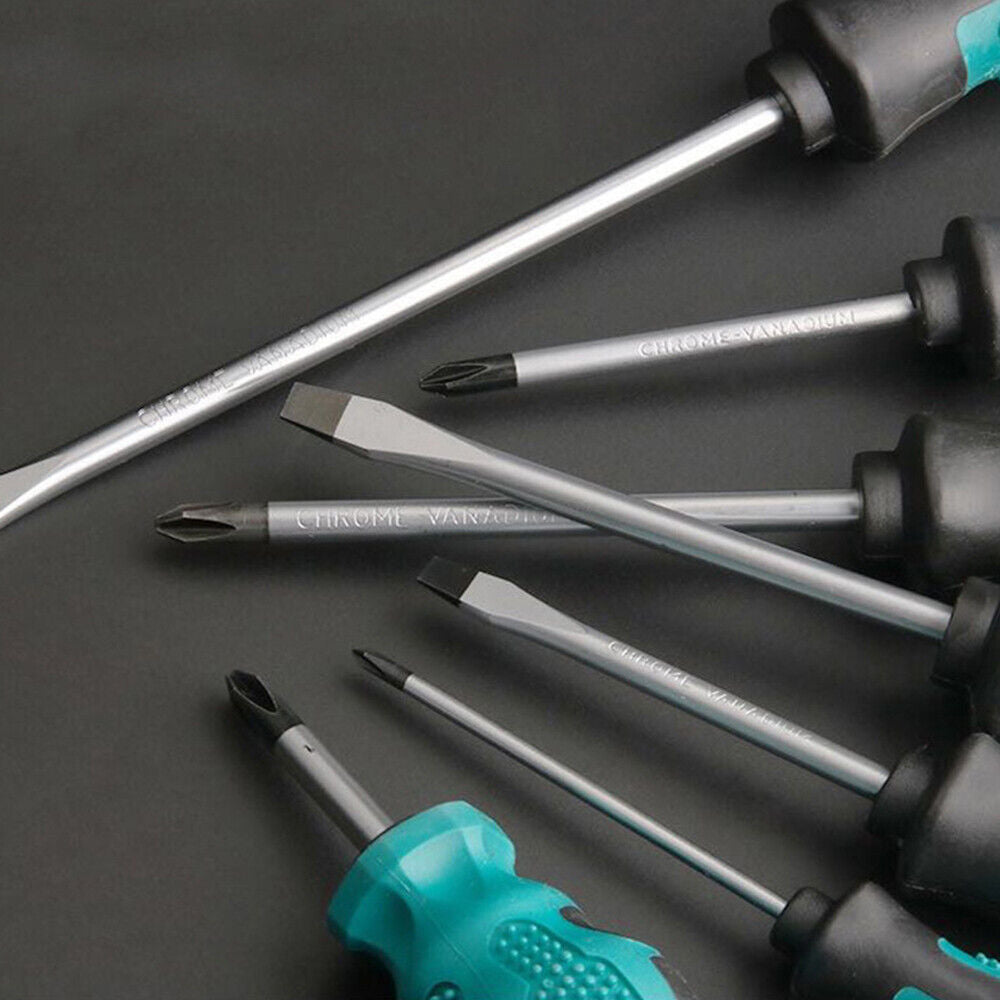 Screwdriver Set 9 Piece with storage bag CRV magnetic tips Phillips Flat blade