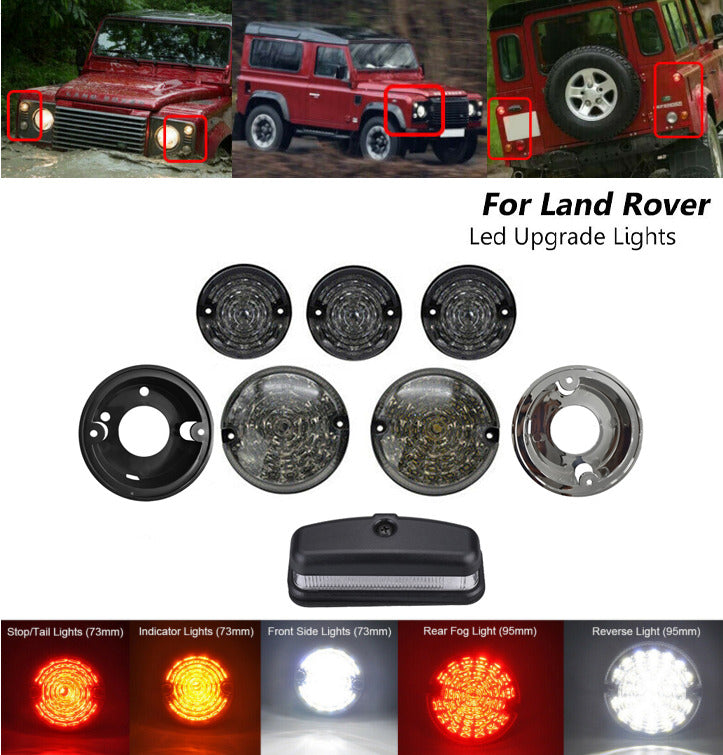 Smoked For Land Rover Defender 90 110 130 Fog Stop Reverse Indicator Light Lamp