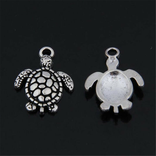 10pcs Tibetan Silver Sea Turtle Charm Pendant For Earrings/Bracelet Jewelry Making DIY