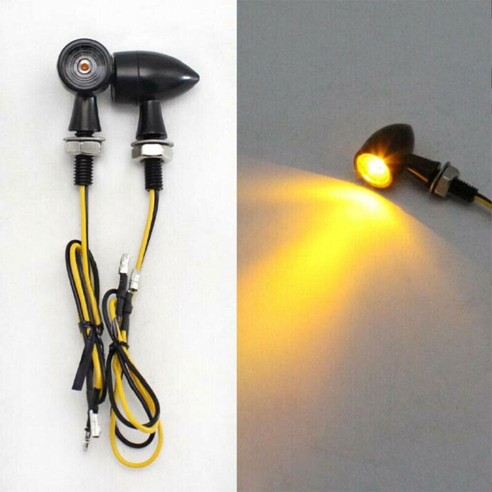 Mini LED Motorcycle Turn Signal Bullet Indicator Amber Light Amber Running Lamp