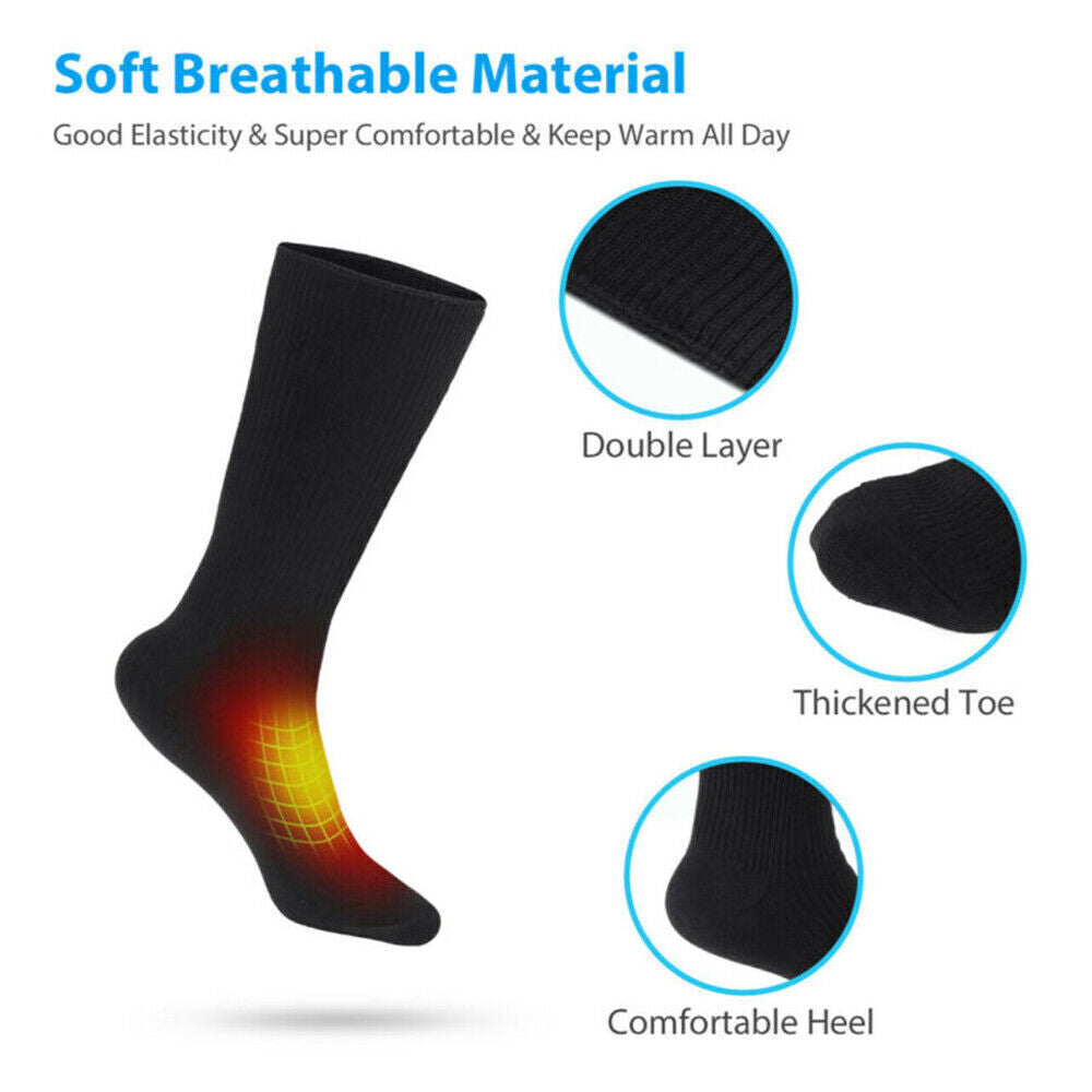 Unisex Electric Heated Boots Socks Battery Operated Warm Thermal Stockings New