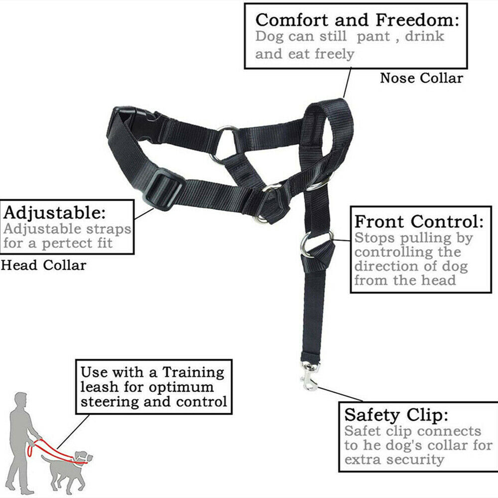 Dogalter Dog Halter Halti Nylon Training Head Collar Strap Gentle Leader Harness