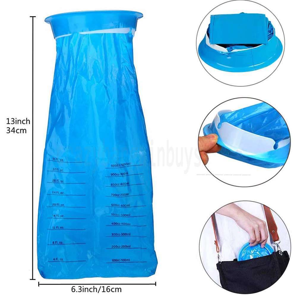 50 Sick Bags Vomit Bags Emesis Calibrated 1 Litre Infection Control Secure Tie