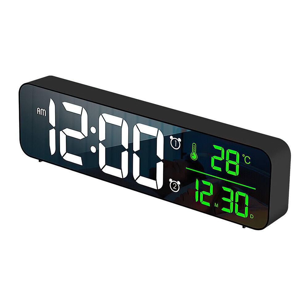 Digital Clock LED Display Desk Table Temperature Alarm Time Modern Home Decor