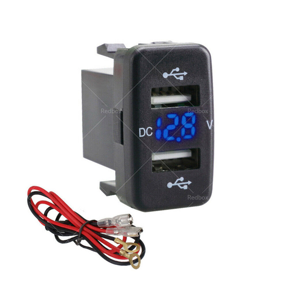 4.2A Car Charger Socket USB Voltmeter Suitable For Toyota Hilux Prado Camry Rav4