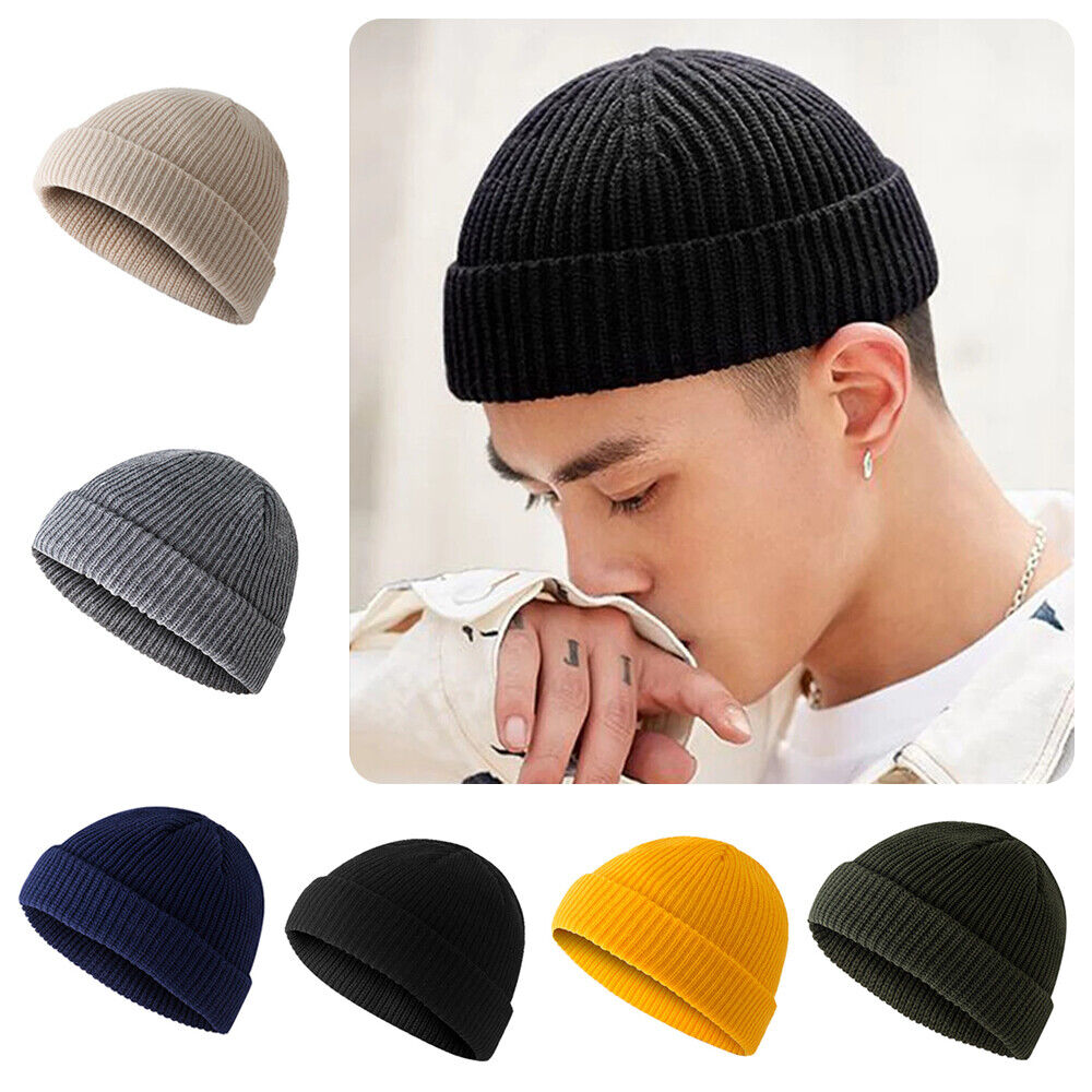 Men Women Mini Fisherman Beanie Winter Spring Hat Soft Knitted cap Fashion