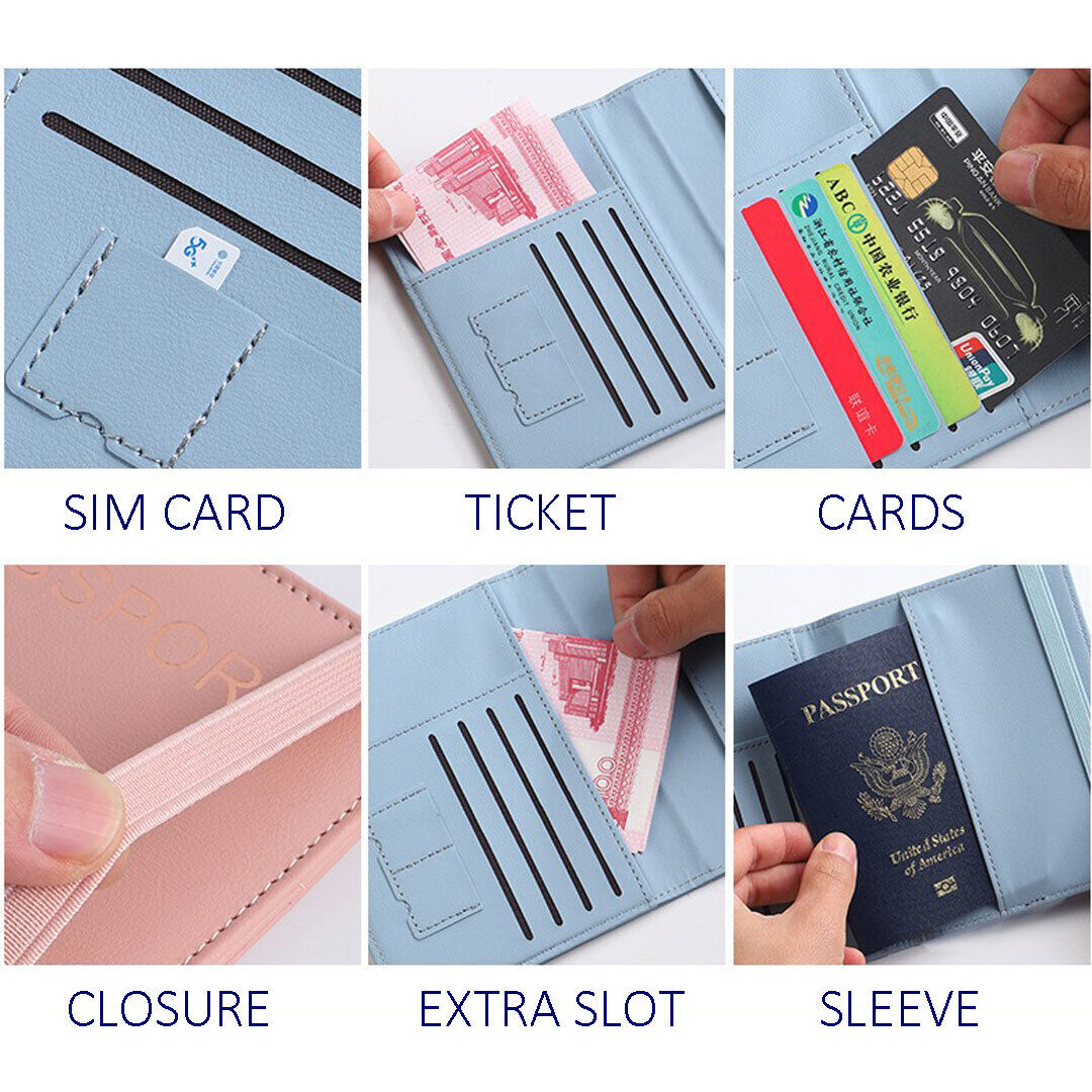 RFID Passport Cover Holder Wallet Case Organiser Travel Accessories Sleeve