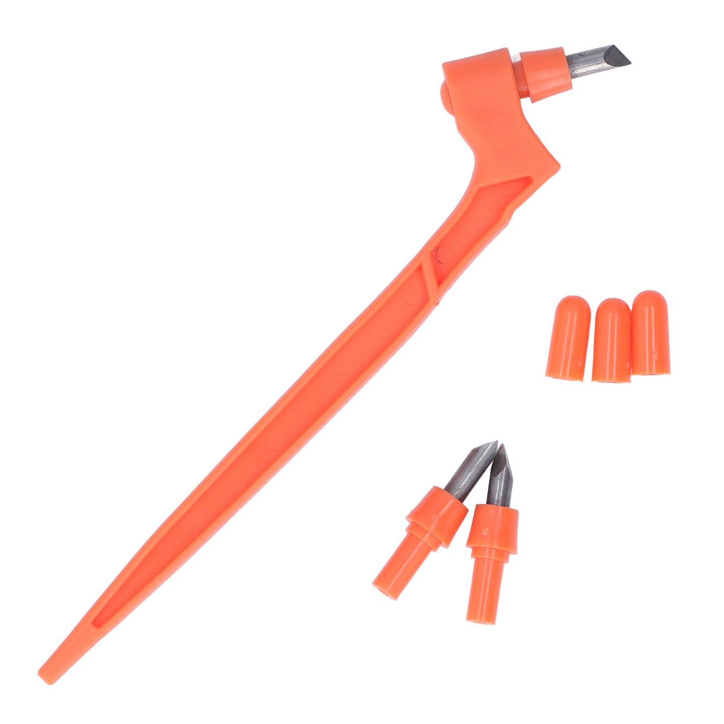 360° Rotating Orange Craft Cutting Tools Pen w/3 Cutter Heads Engraving Pen Tool