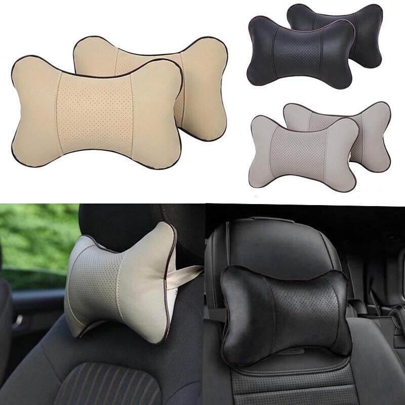 2x Car Seat Support Cushion Head Neck Rest Pad Travel Comfort Headrest Pillow