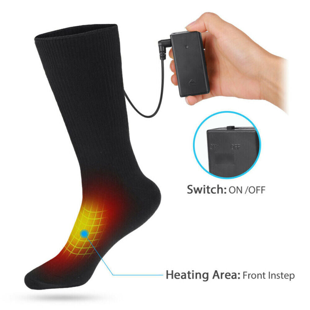 Unisex Electric Heated Boots Socks Battery Operated Warm Thermal Stockings New