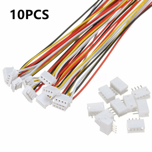 10 Set Mini Micro JST 1.5mm ZH 4-Pin Connector Plug with Wires 150mm 28AWG 150mm