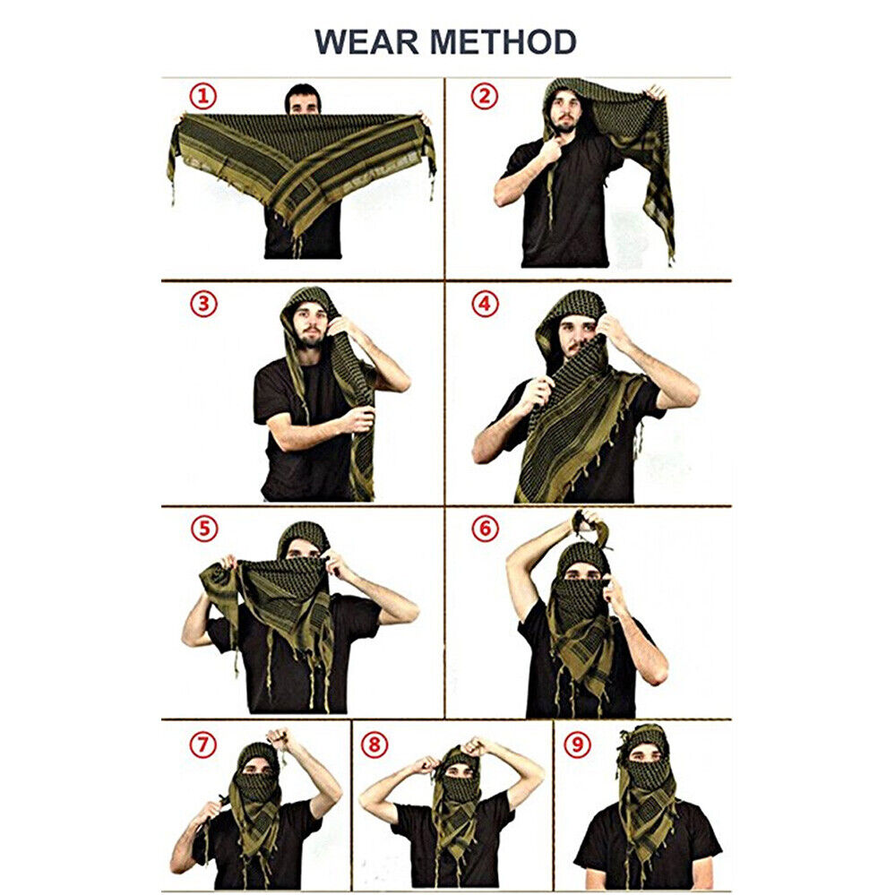 KeffIyeh Tactical Face Mask Shemagh Neck Scarf Palestine Military Arab ArmyKeffIyeh 战术面罩 Shemagh 围巾巴勒斯坦军事阿拉伯军队