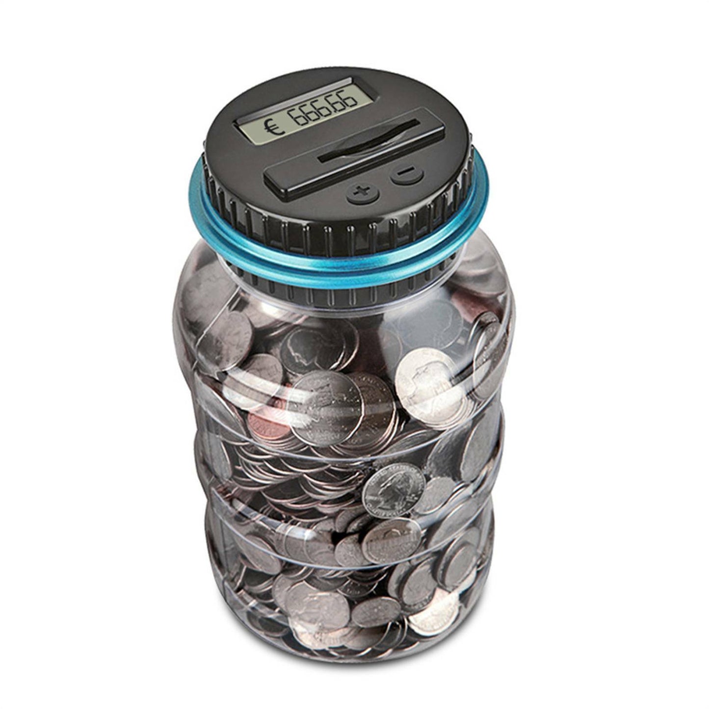 Coin Counting Money Jar Digital LCD Display OZ Coins Piggy Bank Box