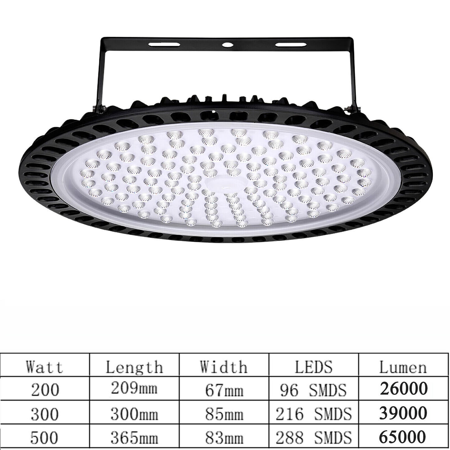 LED High Bay Light 500W 300W 200W Warehouse Led Shop Lamp Fixture UFO w/ AU Plug