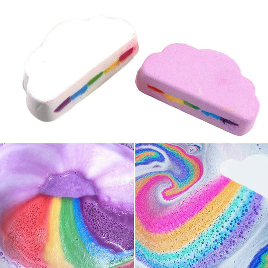 Natural Cloud Rainbow Bath Salt Ball Essential Oil Effervescent Bubble Bomb