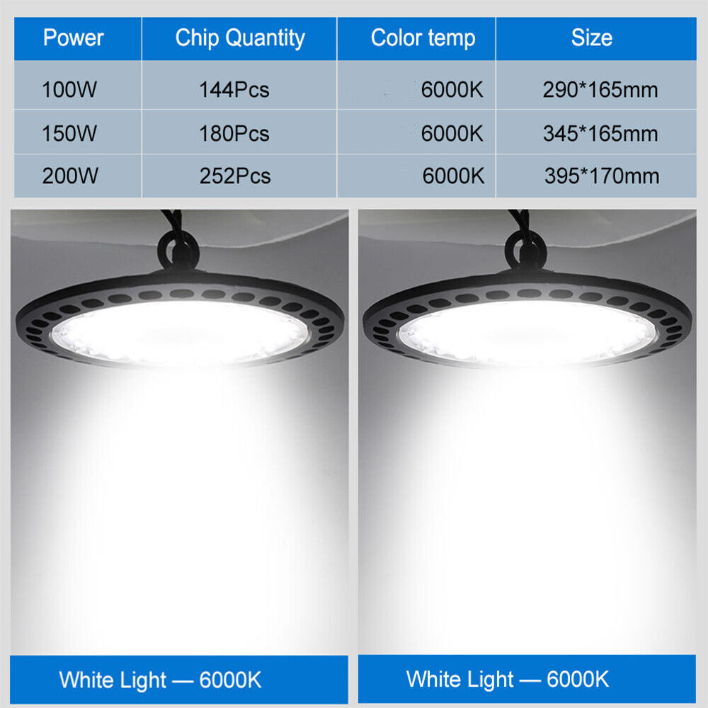 UFO LED High Bay Light 100W 150W 200W Warehouse Industrial Factory