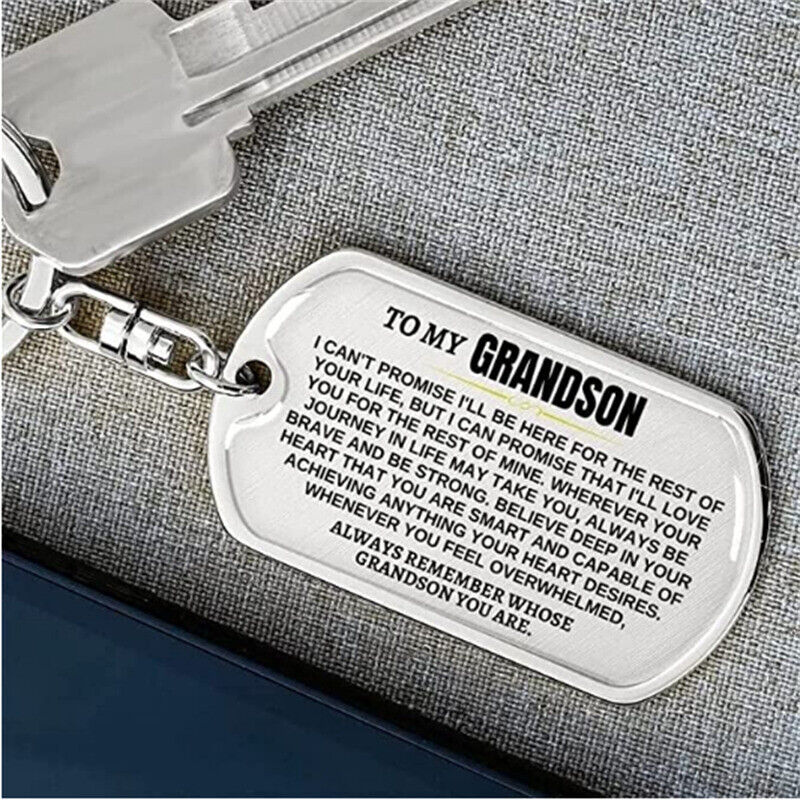 To My Grandson, Remember Whose Grandson You are, Personalized Keychain