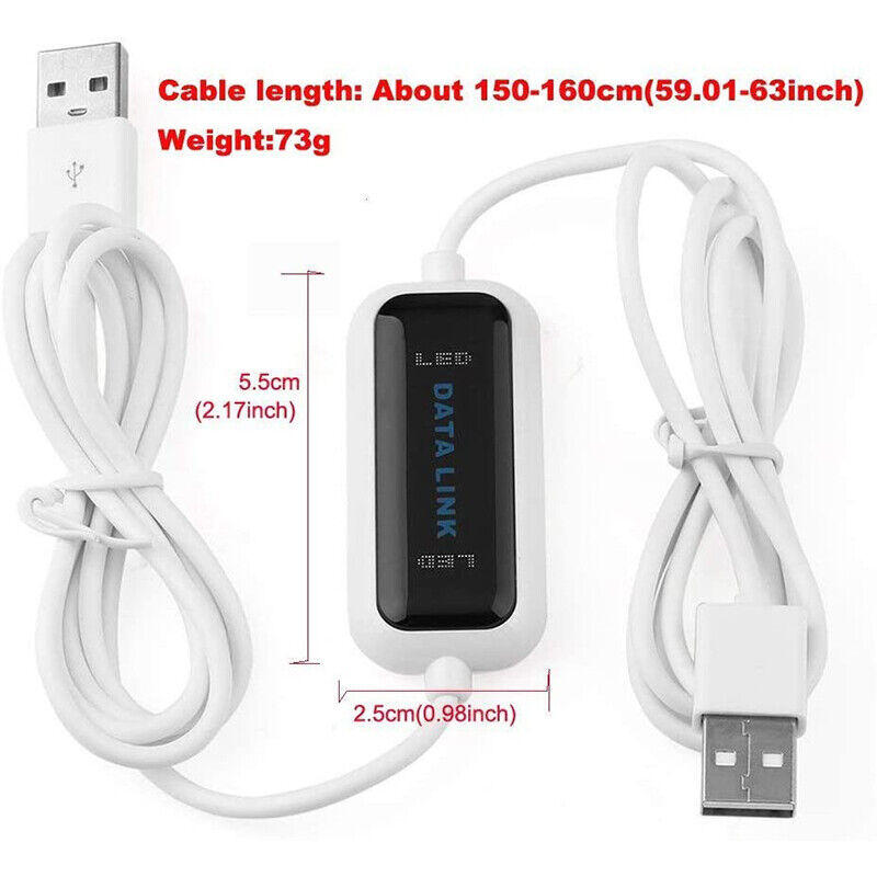 USB 2.0 PC To PC Laptop Data File High Speed 480 Mb/s Transfer Cable Adapter