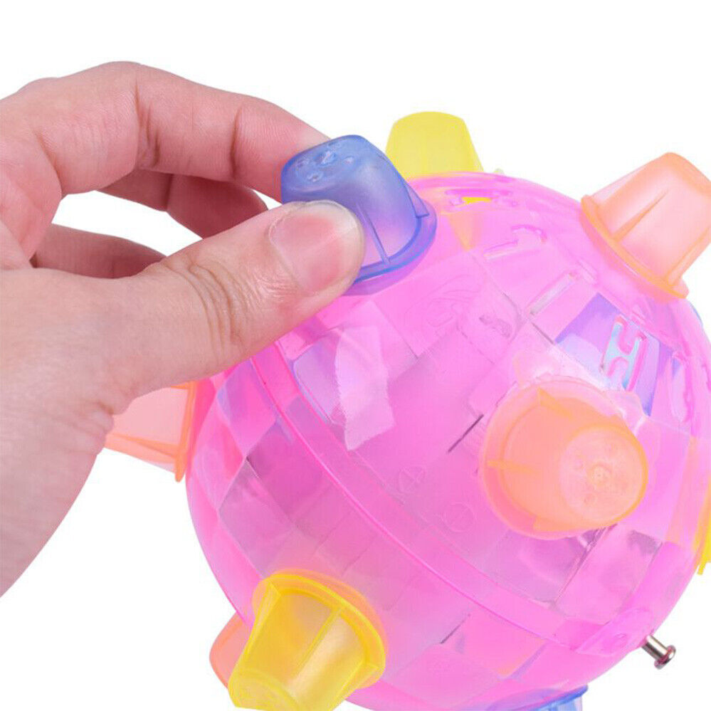 Pet LED Activation Flashing Music Dog Light Jumping Ball Bouncing Vibrating Toys