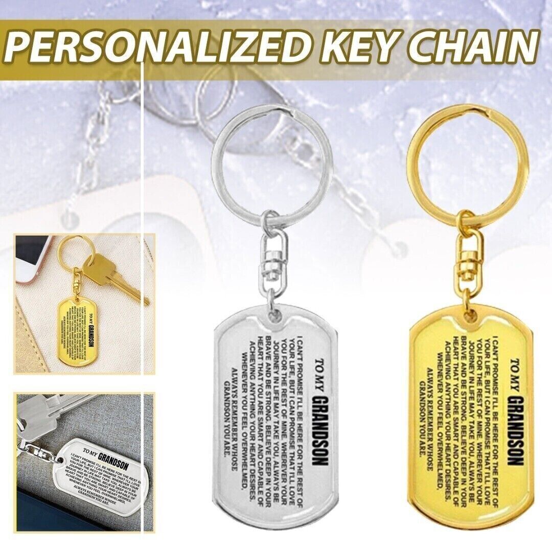 To My Grandson, Remember Whose Grandson You are, Personalized Keychain