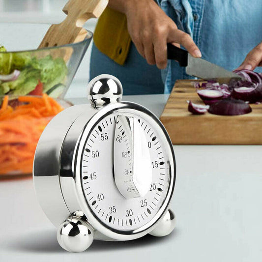 60 Minutes Mechanical Timer Kitchen Baking Cooking Reminder Loud Alarm Clock